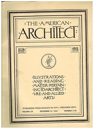 THE AMERICAN ARCHITECT: ILLUSTRATIONS AND READING MATTER PERTAINING TO ARCHITECTURE AND ALLIED AR...