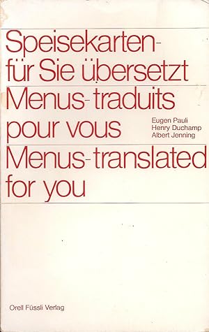 Speisekarten für Sie übersetzt