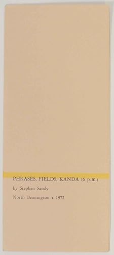 Imagen del vendedor de Phrases, Fields, Kanda (6 p.m.) a la venta por Jeff Hirsch Books, ABAA