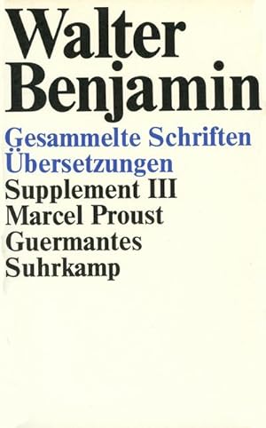 Bild des Verkufers fr Gesammelte Schriften, Suppl.-Bde., Kt Guermantes zum Verkauf von AHA-BUCH GmbH