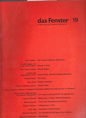 Das Fenster. Tiroler Kulturzeitschrift. Insbruck ( in 4 Heften) Heft Nr. 7, 10, 15 und 19.