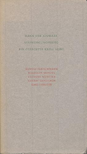 Seller image for Kann der atomare Verteidigungskrieg ein gerechter Krieg sein? for sale by Roland Antiquariat UG haftungsbeschrnkt