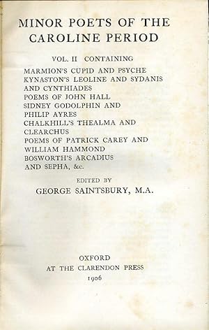 Minor Poets of the Caroline Period : Volume II