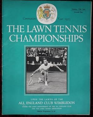 Bild des Verkufers fr Upon the Lawns of the All England Club Wimbledon. Official Programme. 2s 6d. zum Verkauf von Patrick Pollak Rare Books ABA ILAB