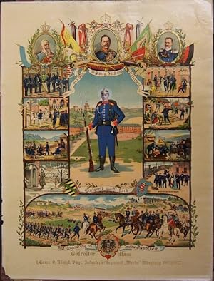 Zur Erinnerung an meine Dienstzeit. Gefreiter Blass. 1. Comp. 9. Königl. Bayer. Infanterie-Regime...