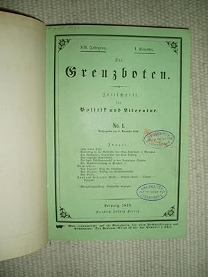 Imagen del vendedor de Die Grenzboten : Zeitschrift fr Politik und Literatur : XII. Jahrgang, II. Semester ; No. 1 - 13 [ December 1852 - Mrz 1853 ] a la venta por Expatriate Bookshop of Denmark