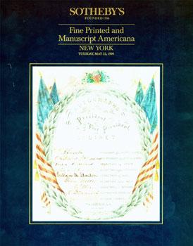 Fine Printed And Manuscript Americana. May 22, 1990.