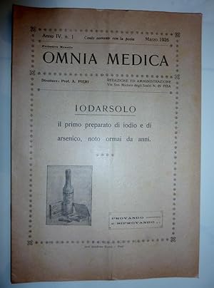 "OMNIA MEDICA Anno IV n.° 1 Marzo 1926 IODARSOLO"