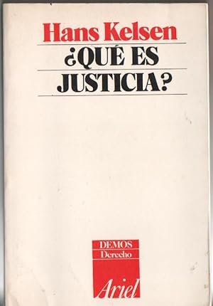 Imagen del vendedor de Qu Es Justicia ? a la venta por Librera El Pez Volador