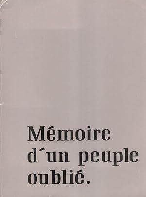 Memoire d'un peuple oublie. (Vom Fotographen Christian De Bruyne mit Widmung versehen und signiert).
