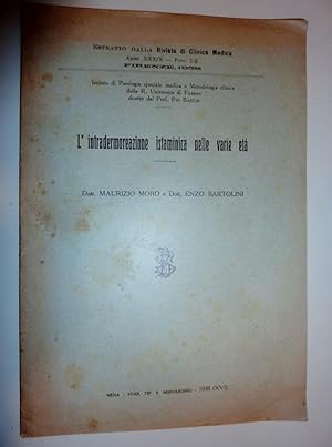 Imagen del vendedor de Estratto dalla Rivista CLINICA MEDICA Anno XXXIX Fasc. 1 - 9 Firenze 1938 L'INTRADERMOREAZIONE ISTAMINICA NELLE VARIE ETA' '" a la venta por Historia, Regnum et Nobilia