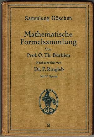 Seller image for Mathematische Formelsammlung - Neubearbeitet Mit 37 Figuren (Sammlung Gschen series) for sale by SUNSET BOOKS