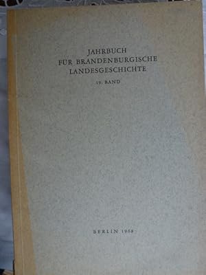 Immagine del venditore per Jahrbuch fr brandenburgische Landesgeschichte. 19. Band. venduto da Herr Klaus Dieter Boettcher