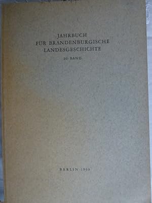 Immagine del venditore per Jahrbuch fr brandenburgische Landesgeschichte. 20. Band. venduto da Herr Klaus Dieter Boettcher