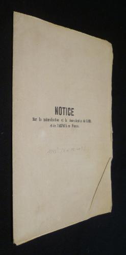 Bild des Verkufers fr Notice sur la naturalisation et la domestication du LAMA et de l'ALPACA en France zum Verkauf von Abraxas-libris