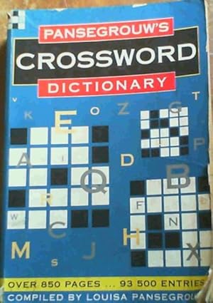 Imagen del vendedor de Pansegrouw's Crossword Dictionary a la venta por Chapter 1