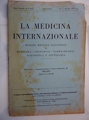 "LA MEDICINA INTERNAZIONALE Rivista Mensile Illustrata di Medicina, Chiurgia, Farmacologia Scient...