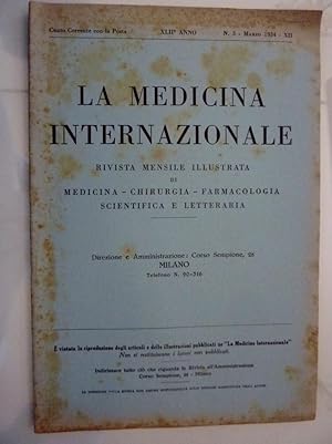 "LA MEDICINA INTERNAZIONALE Rivista Mensile Illustrata di Medicina, Chiurgia, Farmacologia Scient...