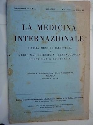 "LA MEDICINA INTERNAZIONALE Rivista Mensile Illustrata di Medicina, Chiurgia, Farmacologia Scient...