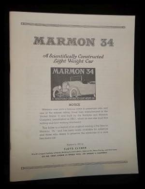 Seller image for Marmon 34; a scientifically constructed light weight car. for sale by ANTIQUARIAT Franke BRUDDENBOOKS