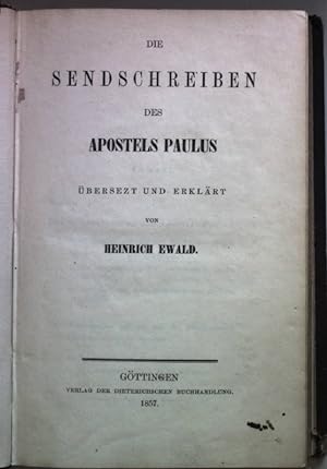Bild des Verkufers fr Die Sendschreiben des Apostels Paulus. zum Verkauf von books4less (Versandantiquariat Petra Gros GmbH & Co. KG)