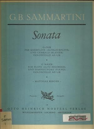 GB Sammartini - Sonata - G-dur für Querflöte (Altblockflöte) und Cembalo (Klavier) Violoncello ad...