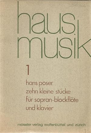 Hausmusik 1 - Zehn kleine Stücke für Sopran-Blockflöte und Klavier