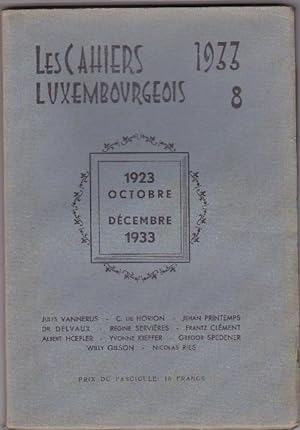 Les Cahiers Luxembourgeois - 1933 - N.8