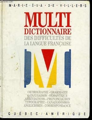 Bild des Verkufers fr MULTI-DICTIONNAIRE DES DIFFICULTES DE LA LANGUE FRANCAISE zum Verkauf von Le-Livre