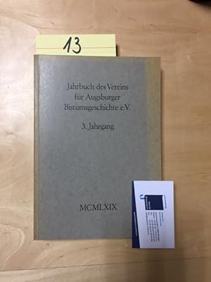 Bild des Verkufers fr Jahrbuch des Vereins fr Augsburger Bistumsgeschichte - 3. Jahrgang zum Verkauf von Bookstore-Online