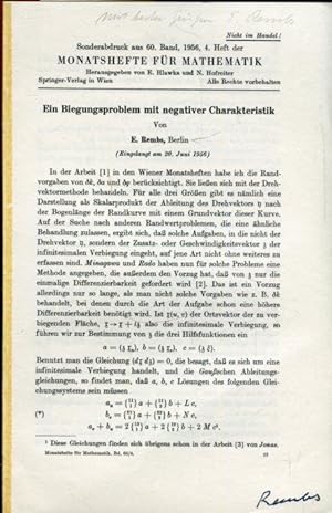 Seller image for Ein Biegungsproblem mit negativer Charakteristik. for sale by Antiquariat am Flughafen