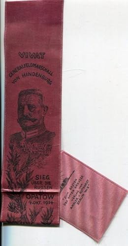 Imagen del vendedor de VIVAT Generalfeldmarschall von Hindenburg. Sieg ber die Russen bei Opatow, 4. Originalkartonband. 1914. a la venta por Antiquariat am Flughafen