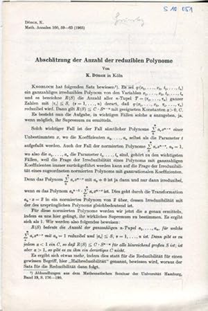 Abschätzung der Anzahl der reduziblen Polynome.
