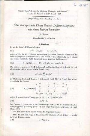 Über eine spezielle Klasse linearer Differentialsysteme mit einem kleinen Parameter.