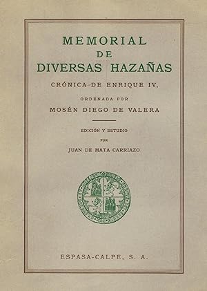 Imagen del vendedor de MEMORIAL DE DIVERSAS HAZAAS. CRNICA DE ENRIQUE IV. a la venta por Librera Torren de Rueda