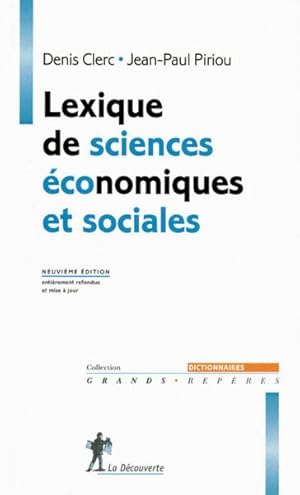 Bild des Verkufers fr Lexique de sciences conomiques et sociales zum Verkauf von Chapitre.com : livres et presse ancienne