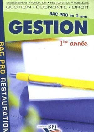 gestion ; bac pro restauration ; 1ère année