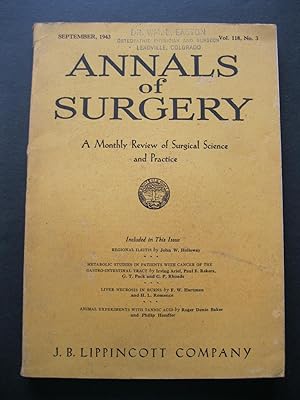 ANNALS OF SURGERY September, 1943 A Monthly Review of Surgical Science and Practice