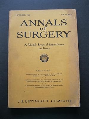 ANNALS OF SURGERY November, 1943 A Monthly Review of Surgical Science and Practice