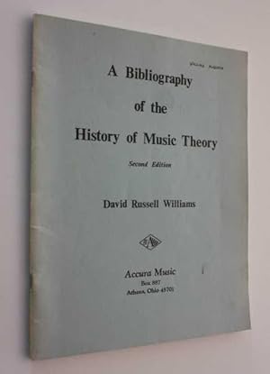 Seller image for A Bibliography of the History of Music for sale by Cover to Cover Books & More