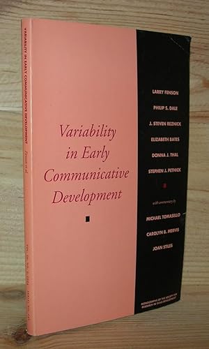 Image du vendeur pour VARIABILITY IN EARLY COMMUNICATIVE DEVELOPMENT mis en vente par Evolving Lens Bookseller