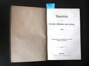 Immagine del venditore per Amtsblatt fr die Erzdizese Mnchen und Freising 1891. Herausgegeben vom Erzbischfliches Ordinariate Mnchen und Freising. venduto da Augusta-Antiquariat GbR