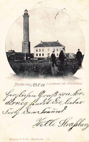 Norderney. Leuchtturm mit Wärterhaus.