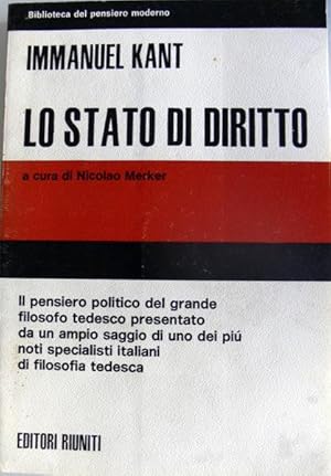 LO STATO DI DIRITTO A CURA DI NICOLAO MERKER