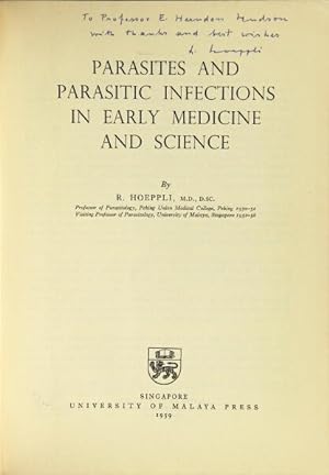 Parasites and parasitic infections in early medicine and science