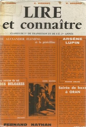 Immagine del venditore per Lire et connatre - classe de 5ieme de transition et de F.. 2eme anne venduto da Joie de Livre