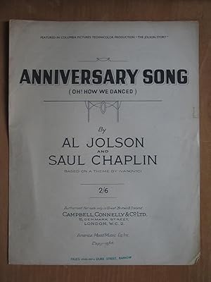 Imagen del vendedor de Anniversary Song from the Jolson Story a la venta por EbenezerBooks