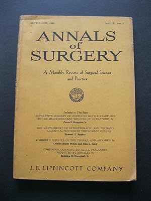 ANNALS OF SURGERY September, 1945 A Monthly Review of Surgical Science and Practice