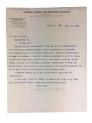 Typed Letter, Signed, to Geo. M. Jones, of Springfield, Mo., dated Feb. 10, 1902