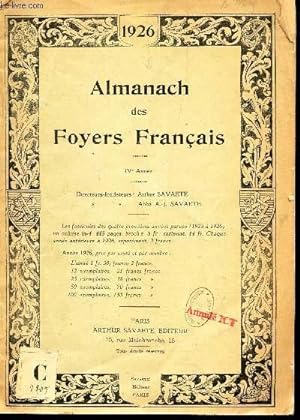 Bild des Verkufers fr ALMANACH DES FOYERS FRANCAIS. zum Verkauf von Le-Livre